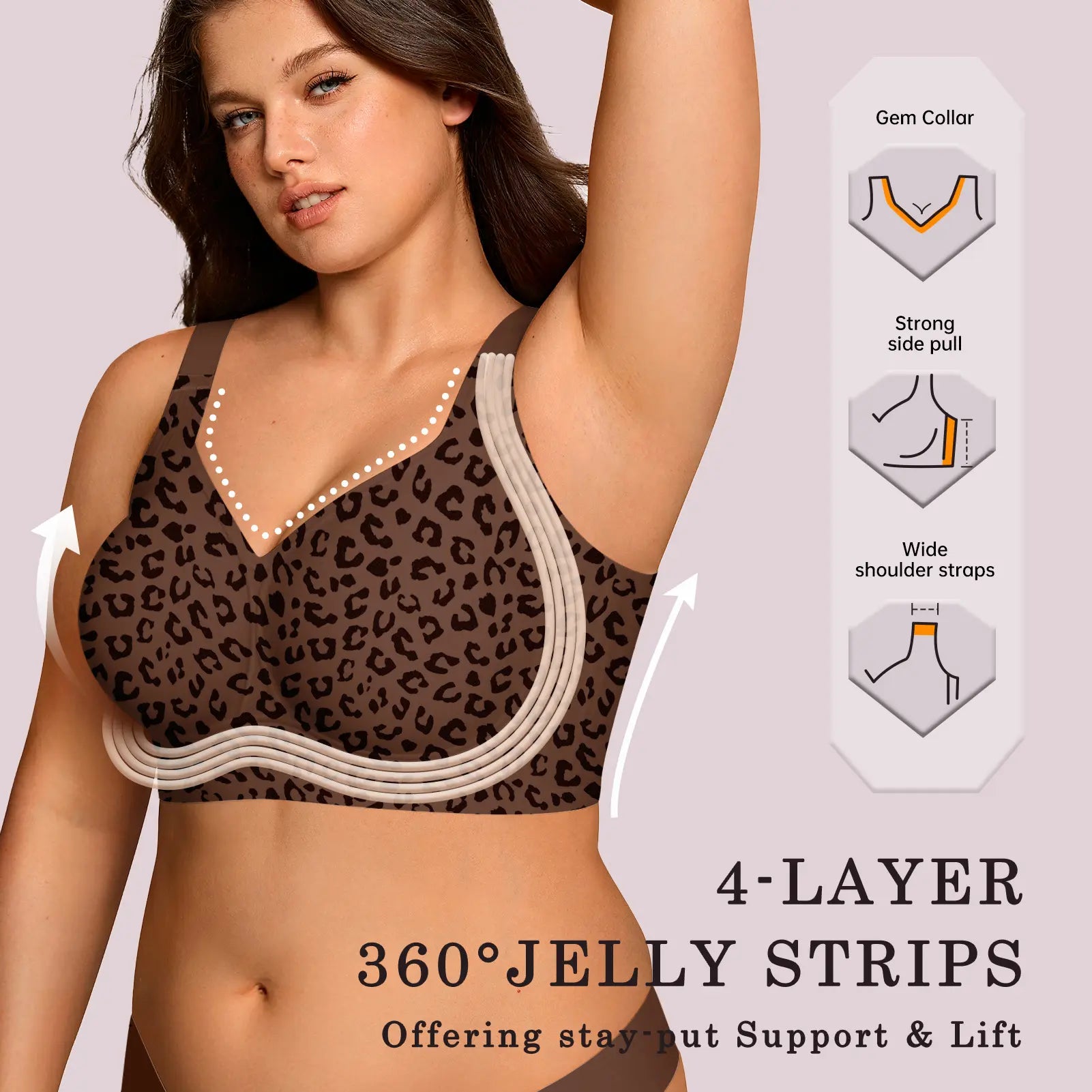 OEAK Jelly Bras Women Seamless Lift Bra Wireless Push Up No Underwire